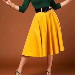 Yellow Pinup Couture Doris swing skirt